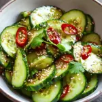 Asiatischer Gurkensalat mit Chili & Sesam