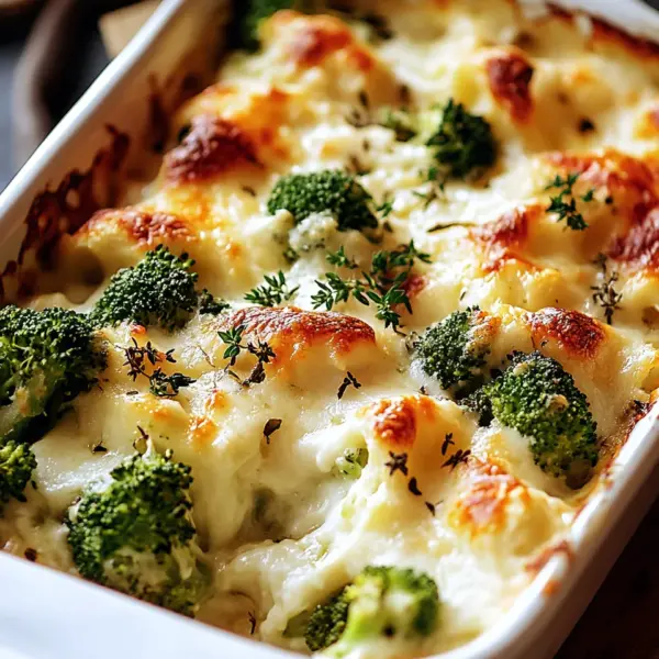 Brokkoli Hähnchen Auflauf mit Frischkäse und Mozzarella