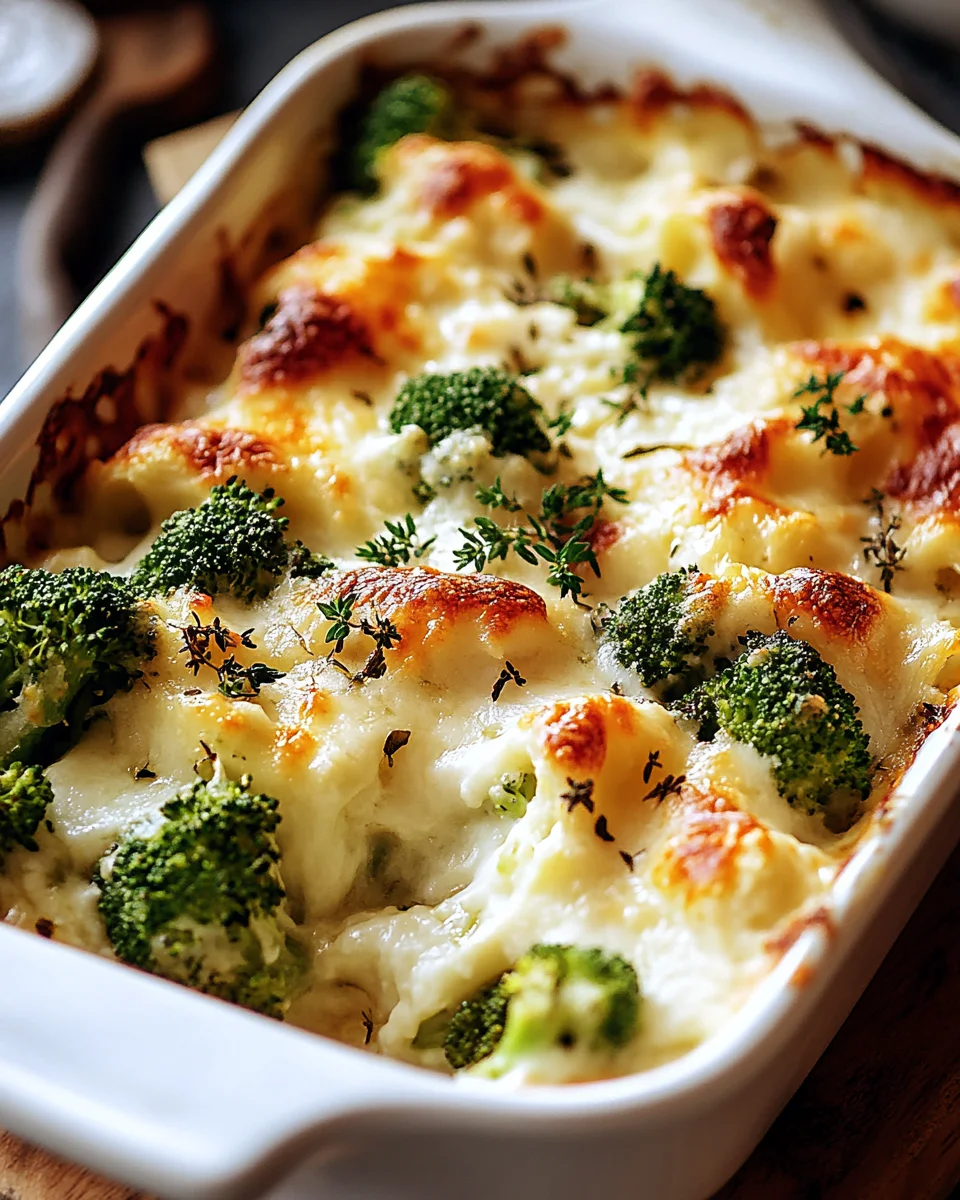 Brokkoli H&auml;hnchen Auflauf mit Frischk&auml;se und Mozzarella