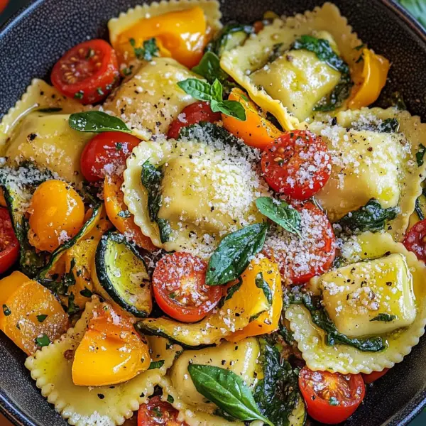 Bunte Ravioli-Gemüse-Pfanne