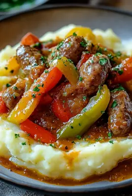 Cremige Wurst und Paprika auf Kartoffelpüree 23 Cremige Wurst und Paprika auf Kartoffelpüree