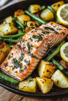 Einfaches Blechlachs Rezept mit grünen Bohnen und Kartoffeln 20 Einfaches Blechlachs Rezept mit grünen Bohnen und Kartoffeln