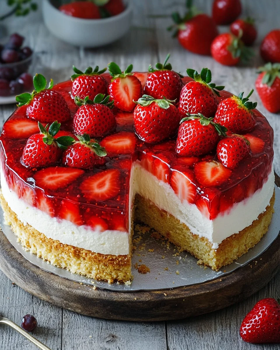 Erdbeertorte mit Biskuit und Quark 27 Erdbeertorte