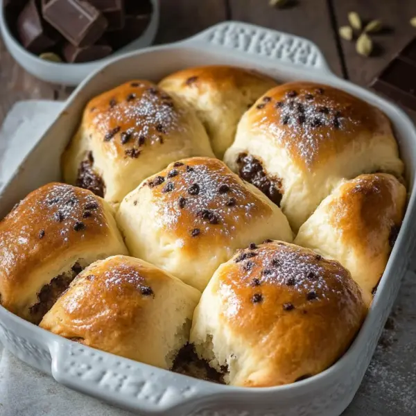 Fluffige und weiche Schokobrötchen aus Hefeteig
