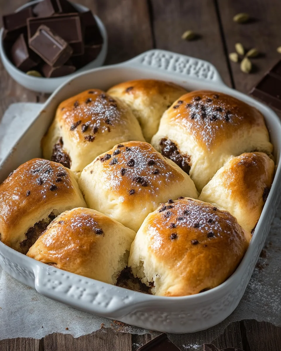 Fluffige und weiche Schokobrötchen aus Hefeteig