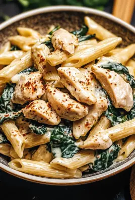 Frischkäse Spinat Hähnchen Pasta