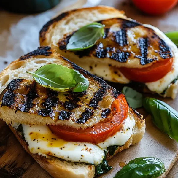 Gegrilltes Mozzarella-Sandwich