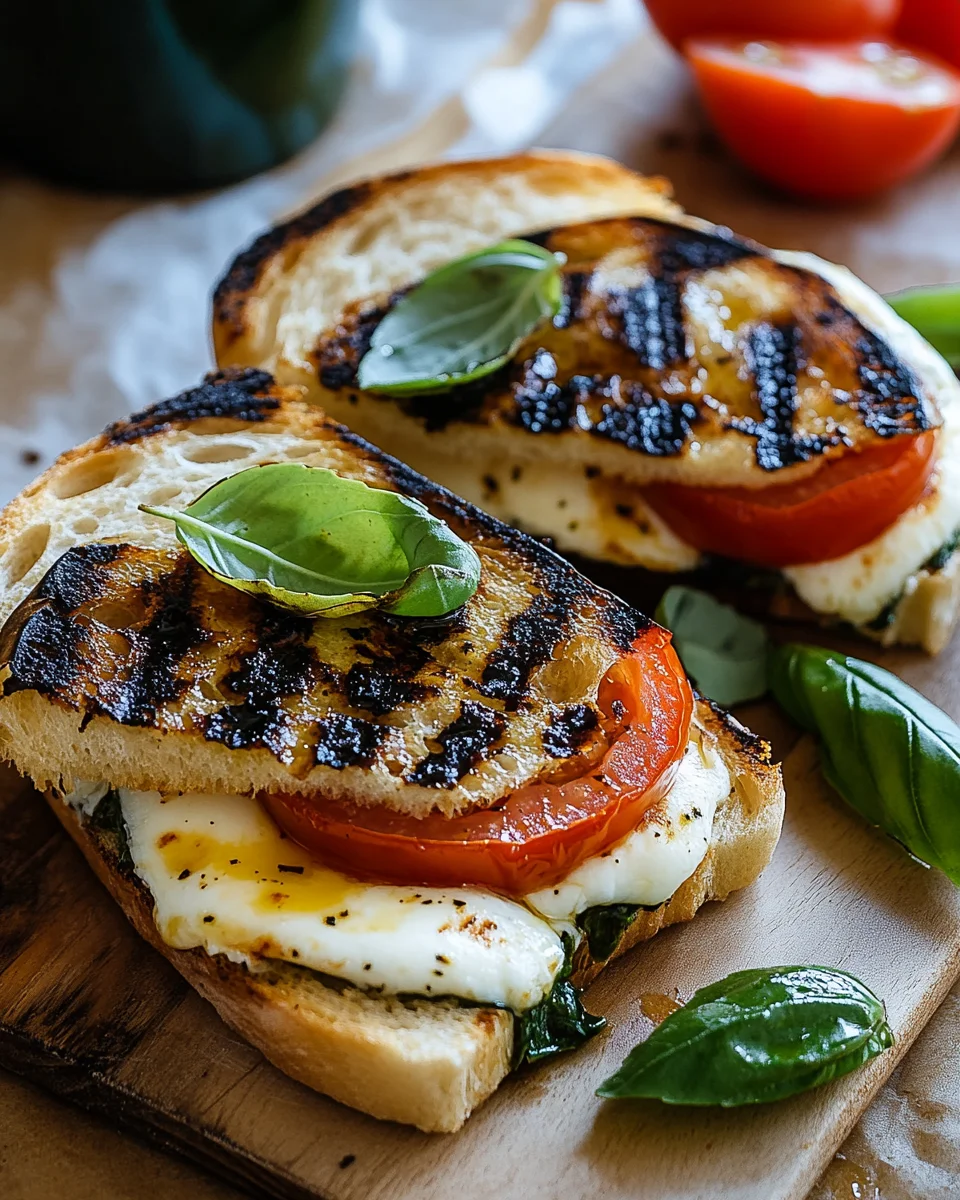 Gegrilltes Mozzarella-Sandwich