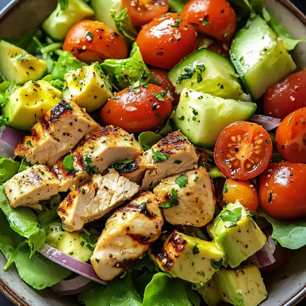 Gesunder Avocado Hähnchen Salat