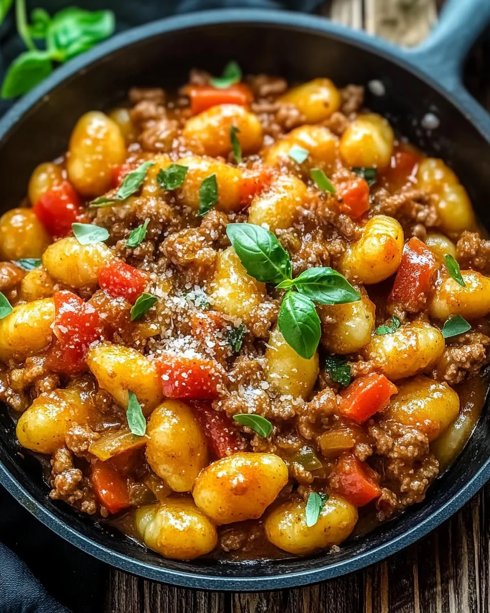 Gnocchi Pfanne mit Hackfleisch und Paprika 27 Gnocchi