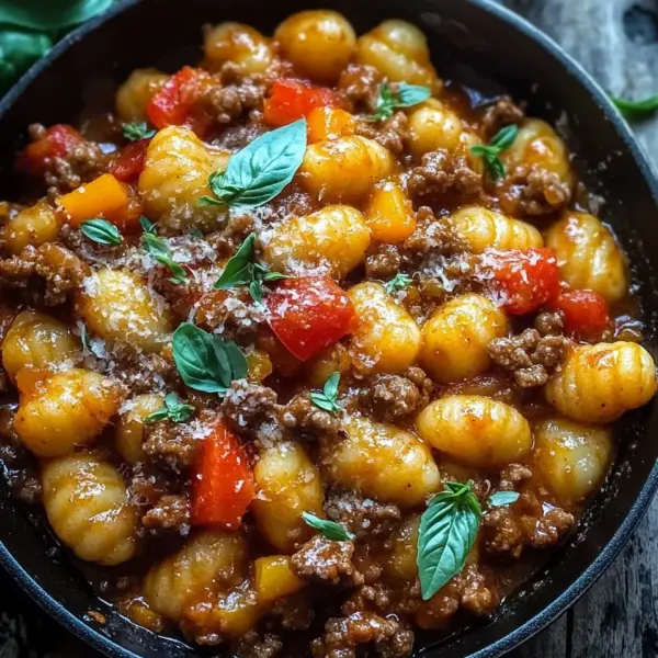 Gnocchi Pfanne mit Hackfleisch und Paprika