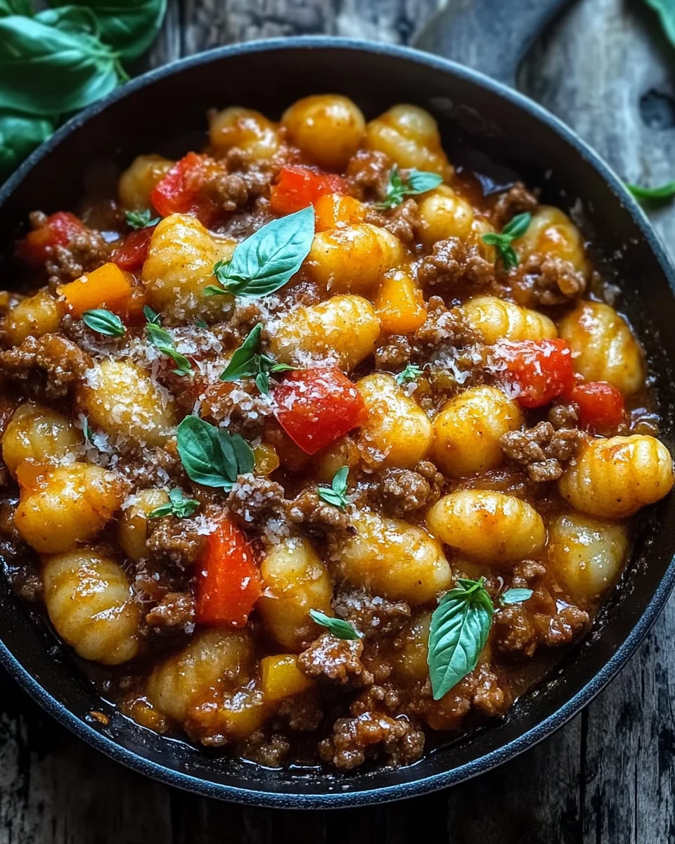 Gnocchi Pfanne mit Hackfleisch und Paprika 29 Gnocchi Pfanne mit Hackfleisch und Paprika