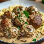 Hackb&auml;llchen in Champignon-Rahmso&szlig;e