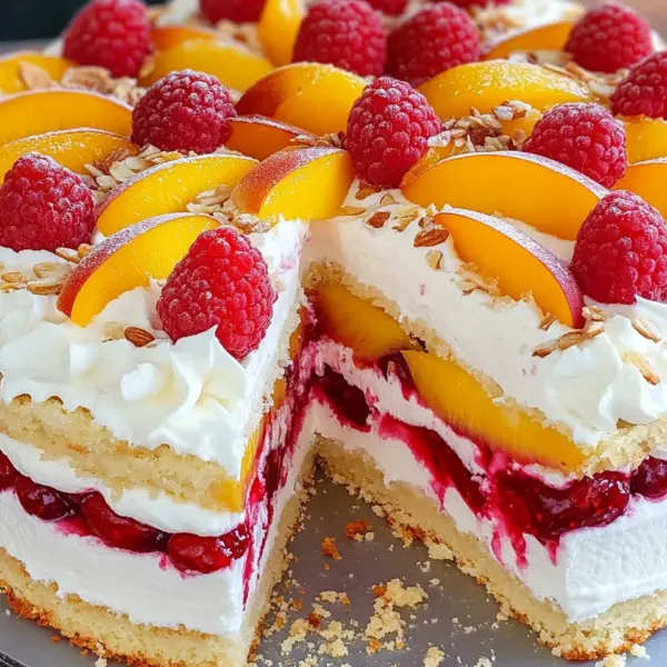 Himbeer-Pfirsich-Torte