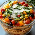 Italienischer Spaghetti-Schichtsalat