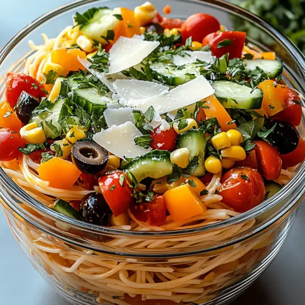 Italienischer Spaghetti-Schichtsalat