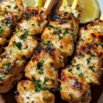 Knoblauch-Parmesan-H&auml;hnchenspie&szlig;e