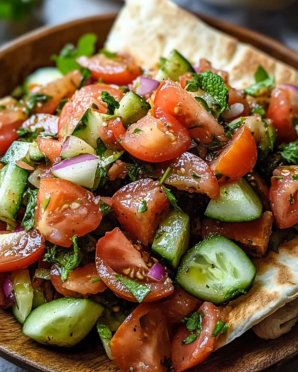 Libanesischer Tomaten Pita Salat 24 Libanesischer