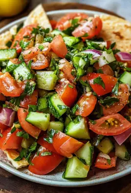 Libanesischer Tomaten Pita Salat