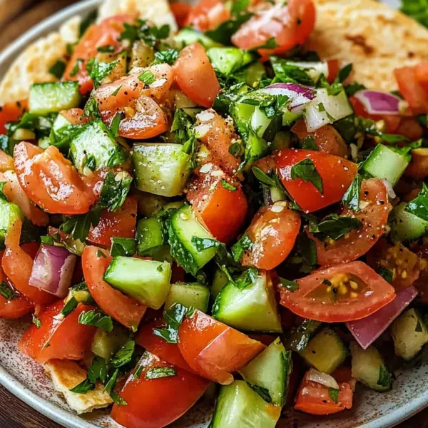 Libanesischer Tomaten Pita Salat