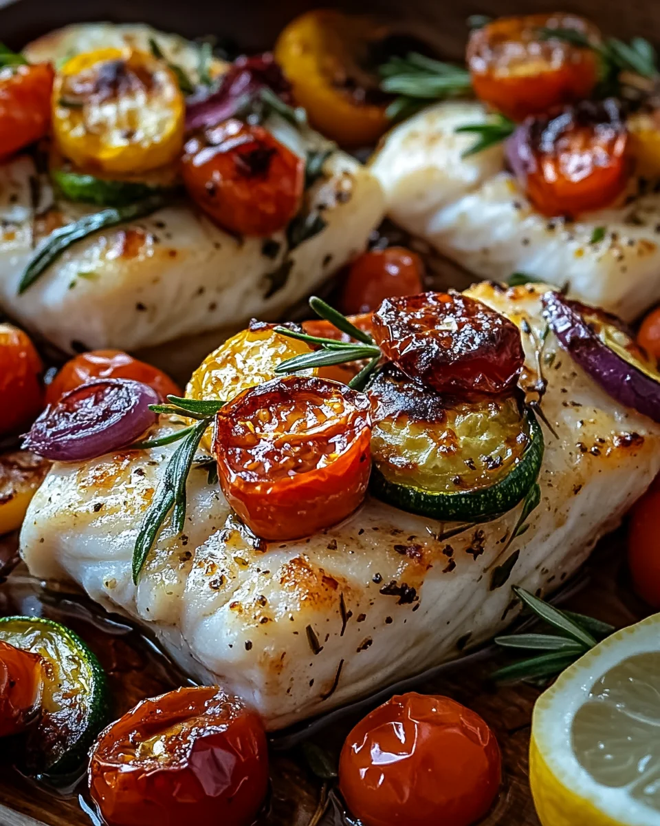 Mediterran Gebackene Fischfilets mit Gemüse 21 Mediterran