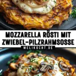 Mozzarella Rösti mit Zwiebel-Pilzrahmsoße 18 Pinterest Hidden Image