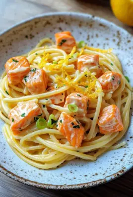 Orangen Lachs Pasta