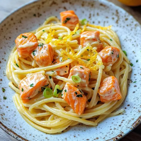 Orangen Lachs Pasta