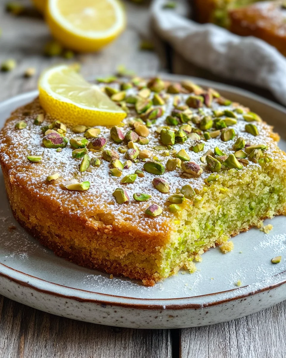 Pistazienkuchen mit Zitrone und Mandeln 20 Pistazienkuchen mit Zitrone und Mandeln