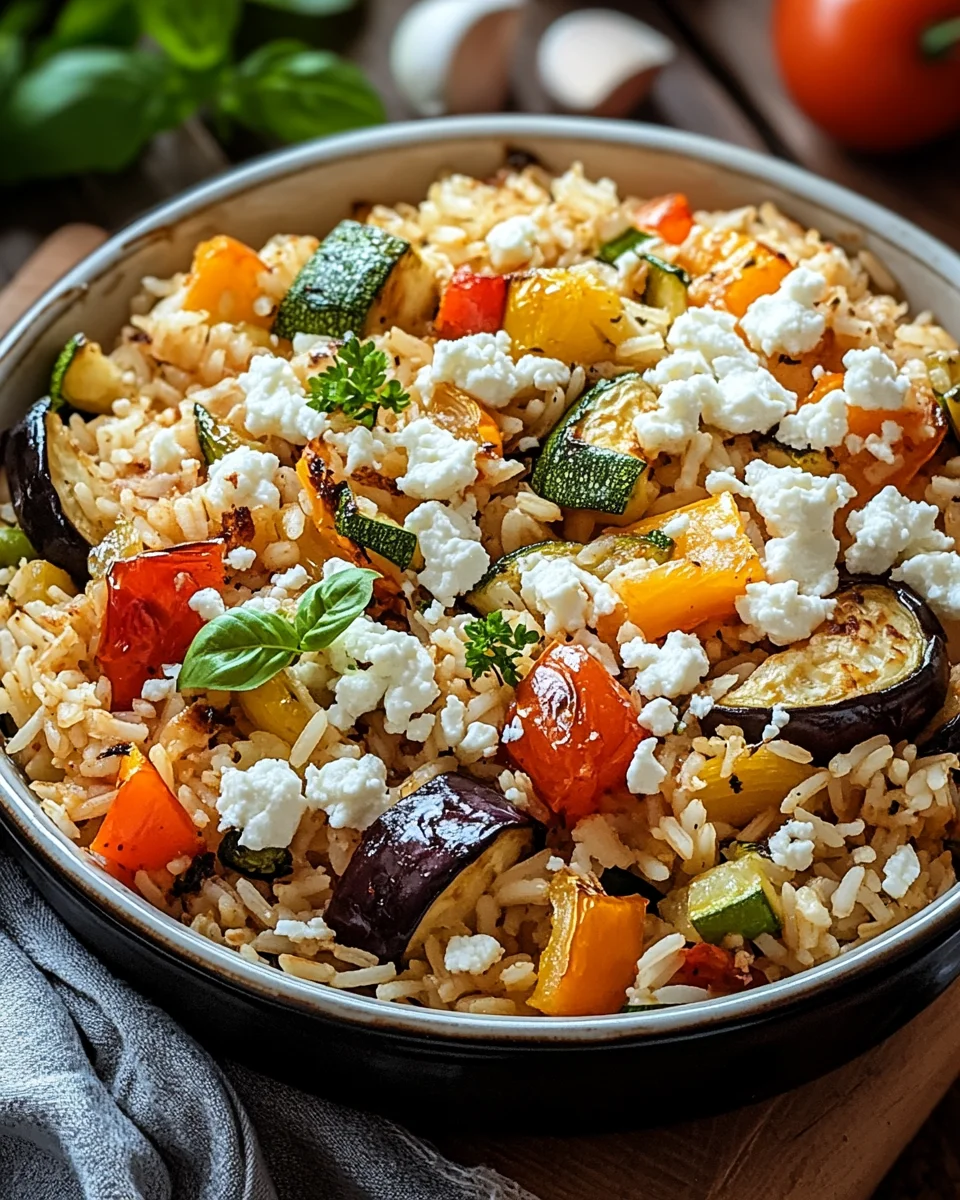 Reis aus dem Ofen mit Feta und Gem&uuml;se