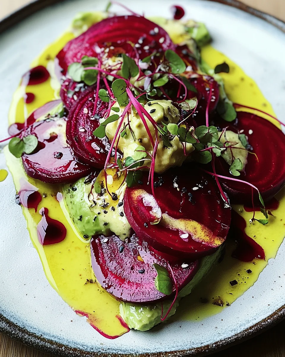 Rote Bete Carpaccio auf Avocadocreme 20 Rote