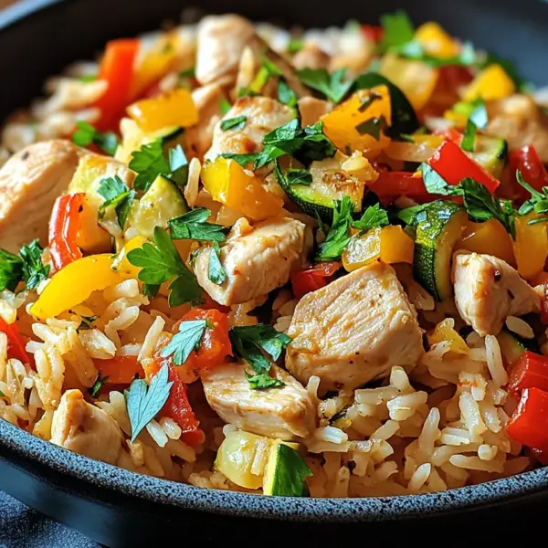 Schnelle Reispfanne mit Hühnchen