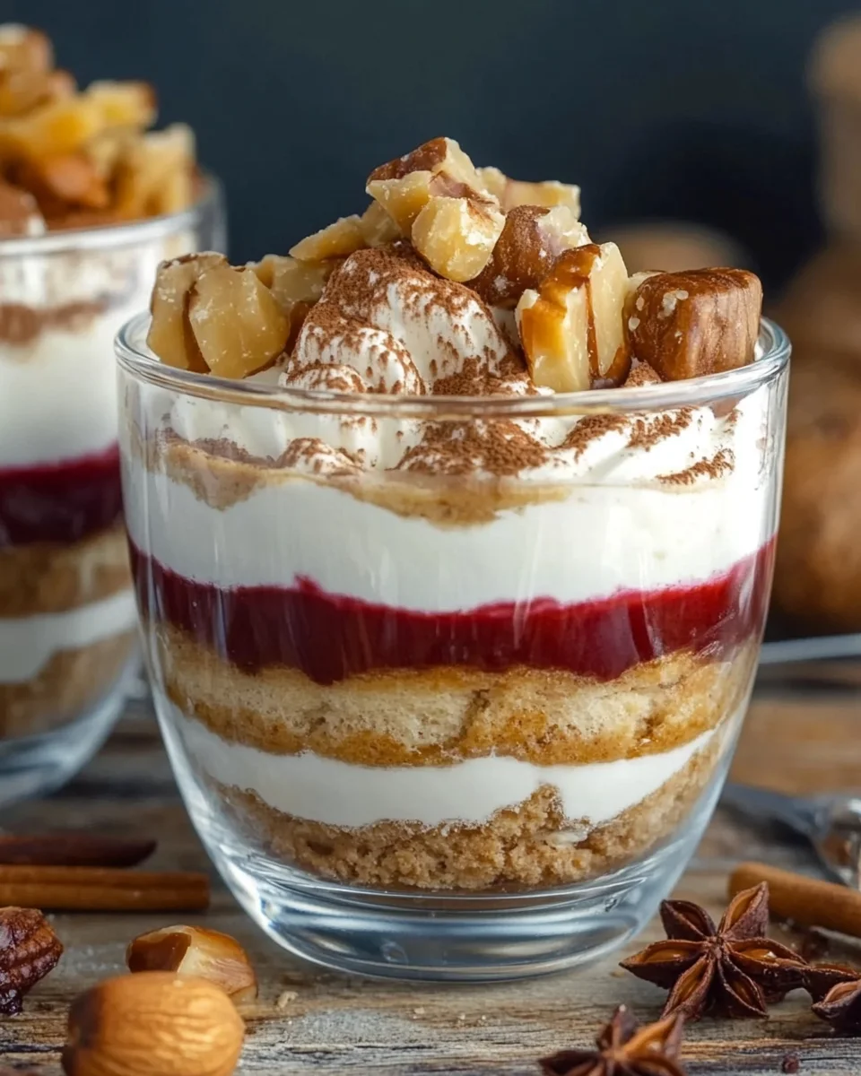 Spekulatius Tiramisu mit Gewürzkirschen - Dessert im Glas