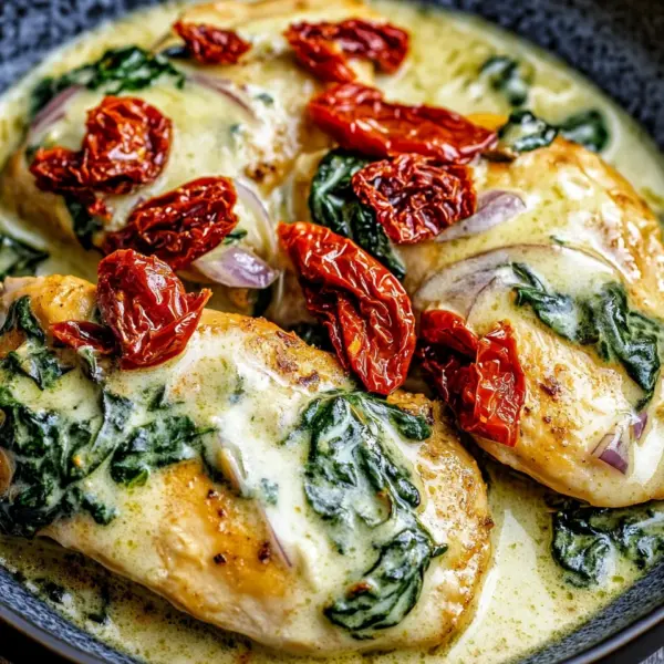 Spinat Parmesan Hähnchen