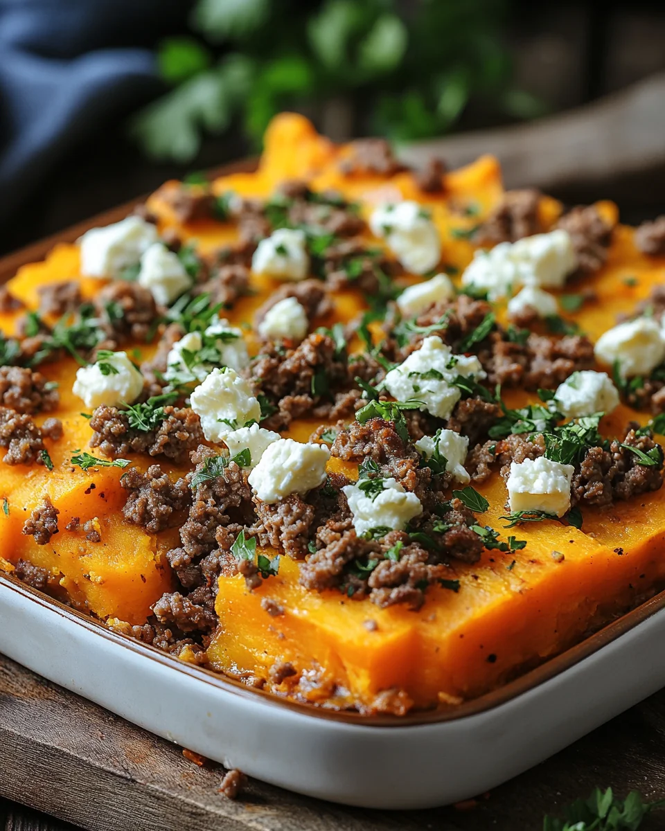 Süßkartoffel-Hackfleisch-Auflauf mit Feta 18 Süßkartoffel-Hackfleisch-Auflauf