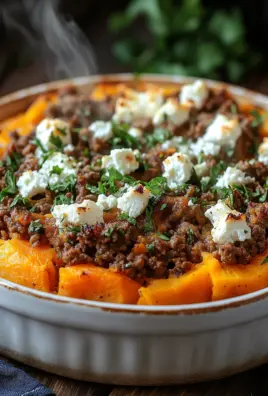 Süßkartoffel-Hackfleisch-Auflauf mit Feta