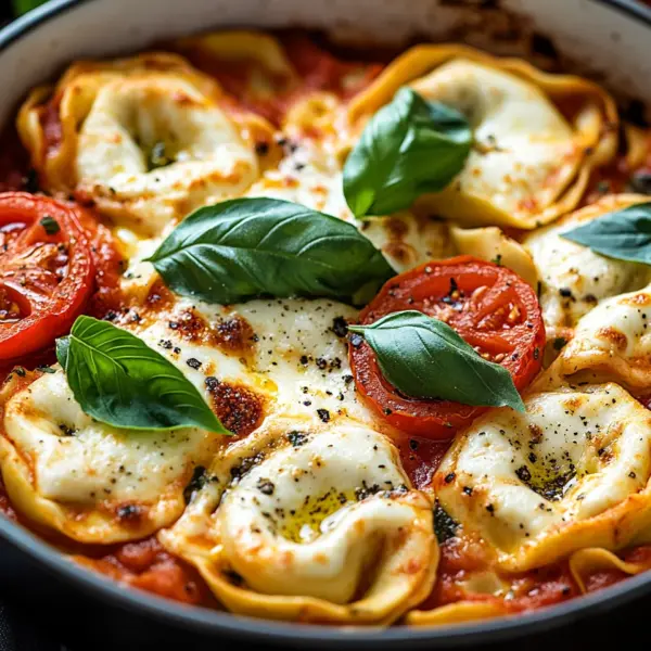 Tortellini-Auflauf mit Tomaten und Mozzarella