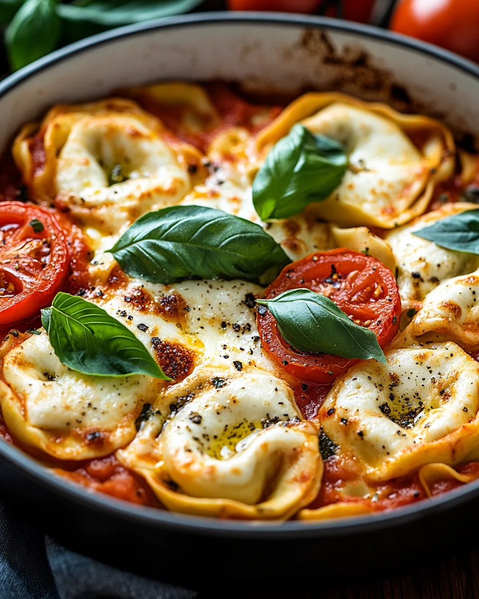 Tortellini-Auflauf mit Tomaten und Mozzarella