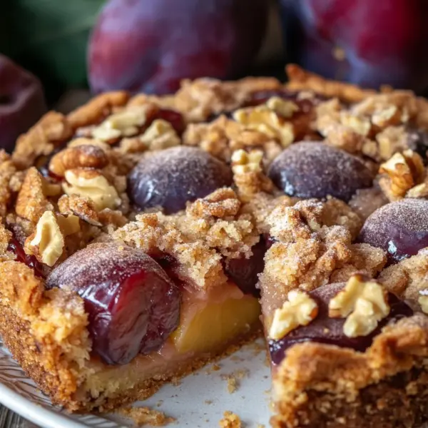 Walnuss-Zwetschgenkuchen mit Zimt-Streuseln