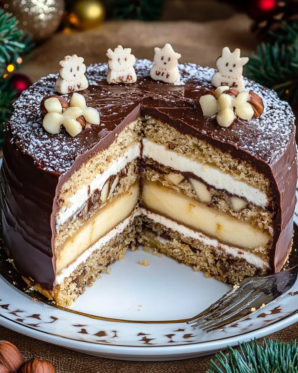 Weihnachtstorte mit Äpfeln und Schokolade 22 Weihnachtstorte mit Äpfeln und Schokolade