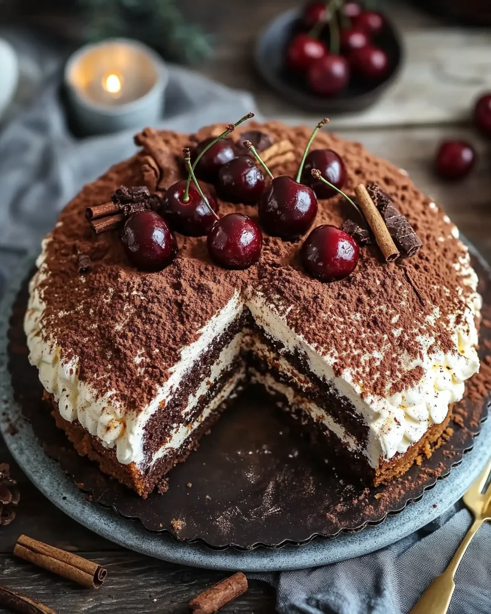 Winterlicher Maulwurfkuchen mit Zimtsahne und Punschkirschen 20 Winterlicher