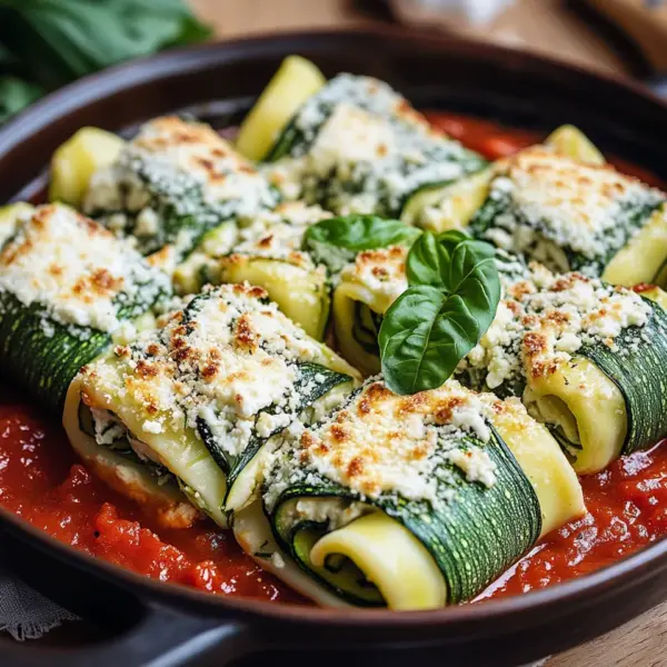 Zucchini-Cannelloni mit Ricotta-Spinat-Füllung