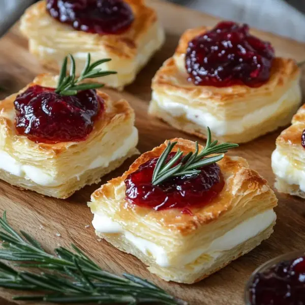 Blätterteig-Häppchen mit Camembert