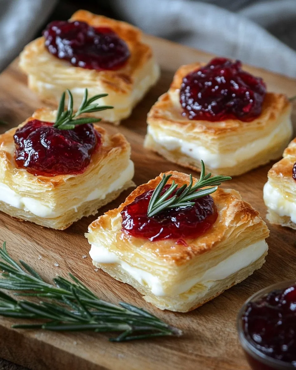 Blätterteig-Häppchen mit Camembert
