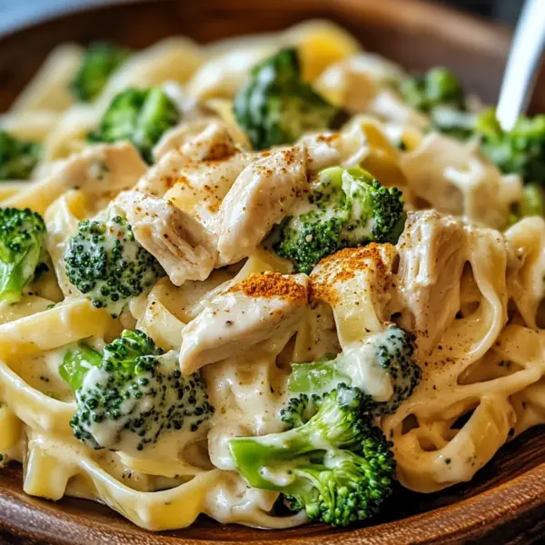 Cremige Hähnchen-Brokkoli-Alfredo Pasta
