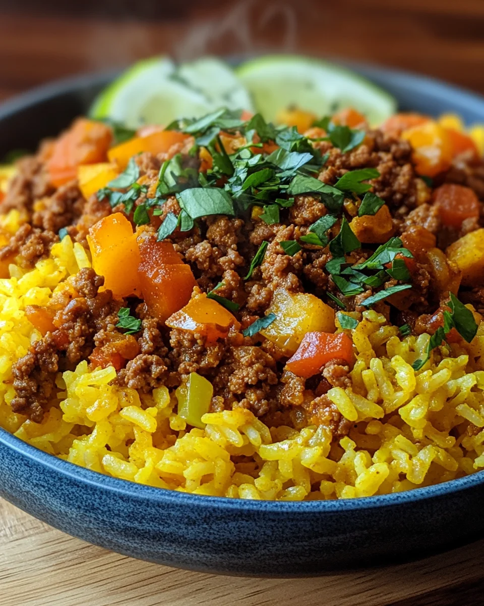 Curryreis mit Hackfleisch