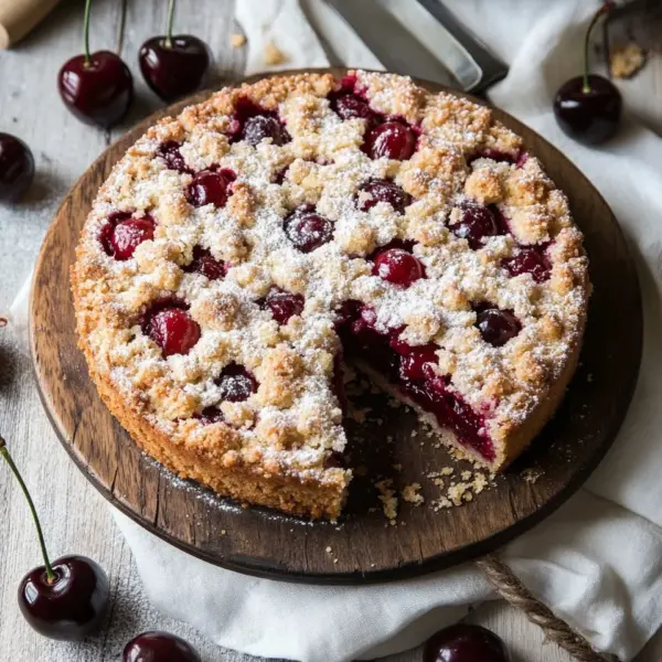 Einfacher und schneller Kirsch-Streusel-Kuchen