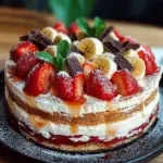 Erdbeer-Stracciatella-Bananen-Torte