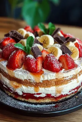 Erdbeer-Stracciatella-Bananen-Torte