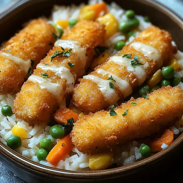 Fischstäbchen-Auflauf mit Reis und Gemüse